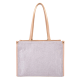Grey Floral Embroidered Tote Bag
